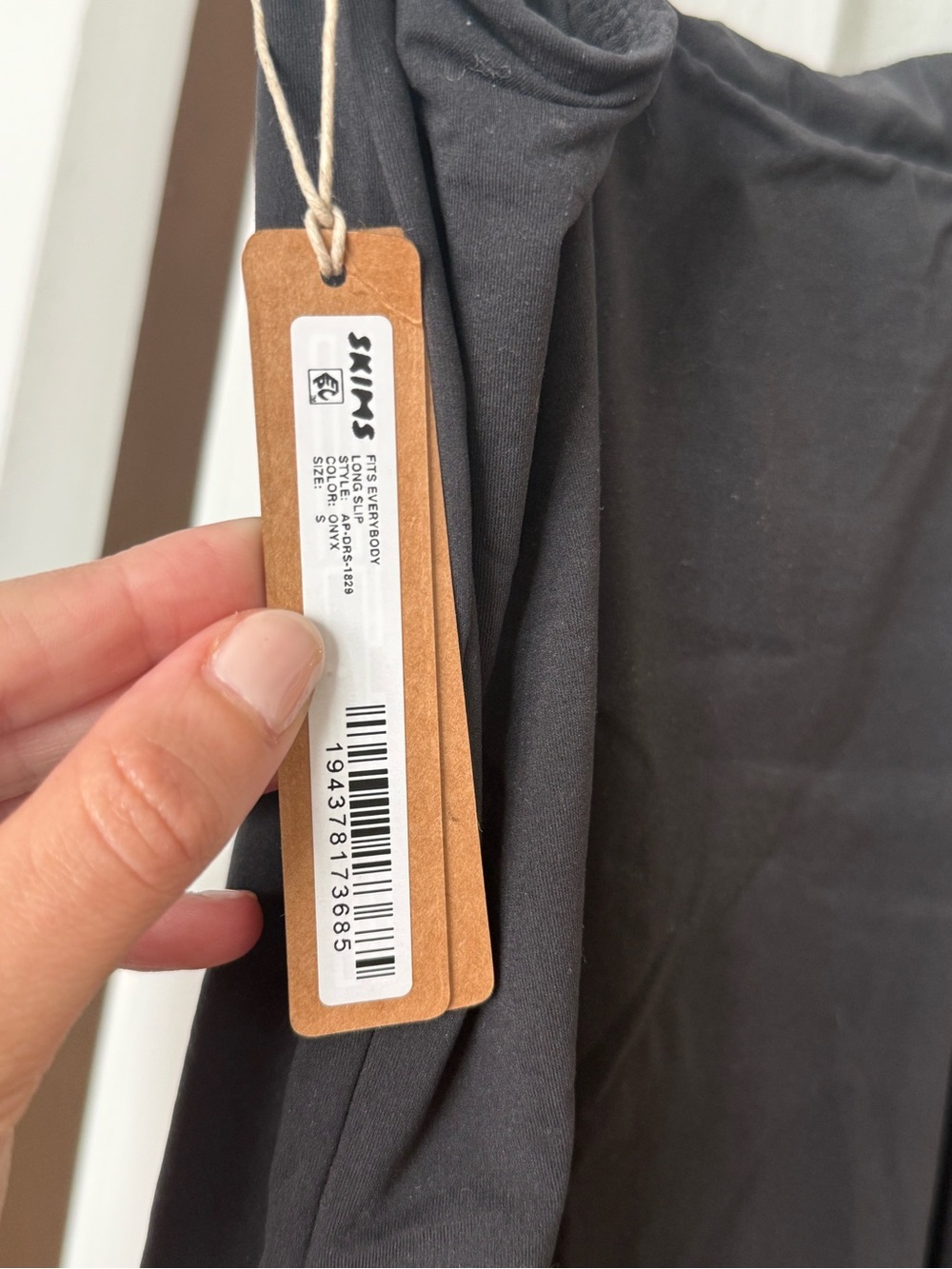 NWT SKIMS Fits Everybody Long Dress in Onyx - Picture 4 of 4
